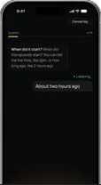 Logging a migraine by voice.